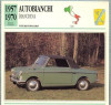 82 Foto Automobilism - AUTOBIANCHI BIANCHINA - ITALIA - 1957-1970 -pe verso date tehnice in franceza -dim.138X138 mm -starea ce se vede