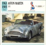 100 Foto Automobilism - ASTON MARTIN DB5 - Marea Britanie - 1963-1965 -pe verso date tehnice in franceza -dim.138X138 mm -starea ce se vede