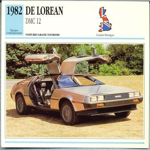 57 Foto Automobilism - DE LOREAN DMC 12 - Marea Britanie -1982 -pe verso date tehnice in franceza -dim.138X138 mm -starea ce se vede