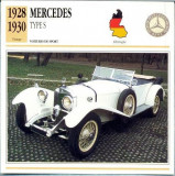 47 Foto Automobilism -MERCEDES TYPE S - GERMANIA -1928-1930 -pe verso date tehnice in franceza -dim.138X138 mm -starea ce se vede