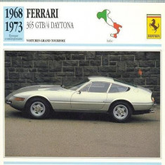 86 Foto Automobilism - FERRARI 365 GTB/4 DAYTONA - ITALIA - 1968-1973 -pe verso date tehnice in franceza -dim.138X138 mm -starea ce se vede