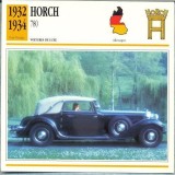 19 Foto Automobilism - HORCH 780 - Germania -1932-1934 -pe verso date tehnice in franceza -dim. 138X138 mm -starea ce se vede