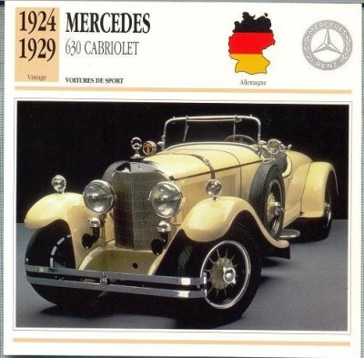 53 Foto Automobilism - MERCEDES 630 CABRIOLET - Germania -1924-1929 -pe verso date tehnice in franceza -dim.138X138 mm -starea ce se vede foto