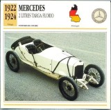 71 Foto Automobilism - MERCEDES 2 LITRES TARGA FLORIO - GERMANIA -1922-1924 -pe verso date tehnice in franceza -dim.138X138 mm -starea ce se vede