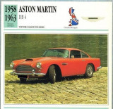 20 Foto Automobilism - ASTON MARTIN DB 4 - Marea Britanie -1958-1963 -pe verso date tehnice in franceza -dim. 138X138 mm -starea ce se vede