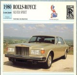 66 Foto Automobilism - ROLLS-ROYCE SILVER SPIRIT - Marea Britanie -1980 -pe verso date tehnice in franceza -dim.138X138 mm -starea ce se vede