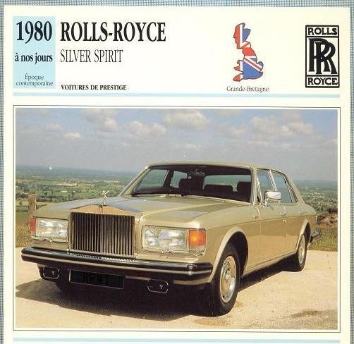 66 Foto Automobilism - ROLLS-ROYCE SILVER SPIRIT - Marea Britanie -1980 -pe verso date tehnice in franceza -dim.138X138 mm -starea ce se vede