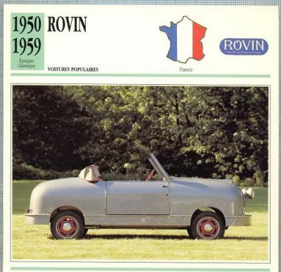 80 Foto Automobilism - ROVIN - FRANTA - 1950-1959 -pe verso date tehnice in franceza -dim.138X138 mm -starea ce se vede foto
