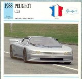 10 Foto Automobilism -PEUGEOT, OXIA -Franta -1988 -pe verso date tehnice in franceza -dim. 138X138 mm -starea ce se vede