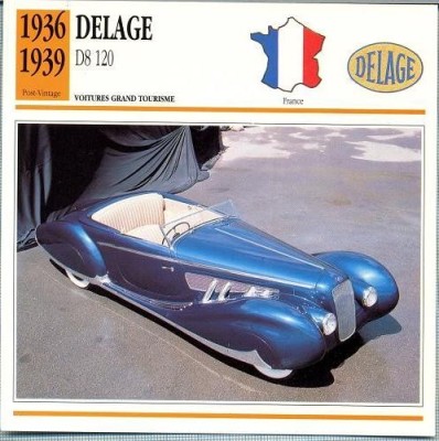 97 Foto Automobilism - DELAGE D8 120 - FRANTA - 1936-1939 -pe verso date tehnice in franceza -dim.138X138 mm -starea ce se vede foto