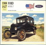 43 Foto Automobilism -FORD MODEL T - SUA -1908-1927 -pe verso date tehnice in franceza -dim.138X138 mm -starea ce se vede