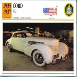 25 Foto Automobilism - CORD 812 - SUA -1935-1937 -pe verso date tehnice in franceza -dim. 138X138 mm -starea ce se vede