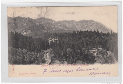 B76359 Sinaia Peles si muntele Caraiman 1904 foto