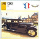 104 Foto Automobilism - VOISIN C23 - FRANTA - 1931 -pe verso date tehnice in franceza -dim.138X138 mm -starea ce se vede