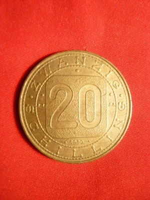 Moneda Comemorativa 20 shillingi 1980 Austria ,cal.apr.NC foto