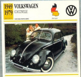 142 Foto Automobilism - VOLKSWAGEN COCCINELLE - GERMANIA - 1949-1979 -pe verso date tehnice in franceza -dim.138X138 mm -starea ce se vede