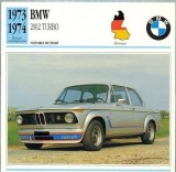 138 Foto Automobilism - BMV 2002 TURBO - GERMANIA - 1973-1974 -pe verso date tehnice in franceza -dim.138X138 mm -starea ce se vede