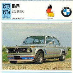 138 Foto Automobilism - BMV 2002 TURBO - GERMANIA - 1973-1974 -pe verso date tehnice in franceza -dim.138X138 mm -starea ce se vede
