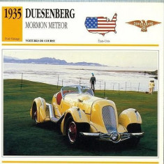 150 Foto Automobilism - DUESENBERG MORMON METEOR - SUA - 1935 -pe verso date tehnice in franceza -dim.138X138 mm -starea ce se vede