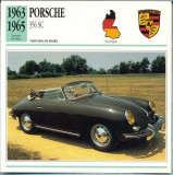 135 Foto Automobilism - PORSCHE 356 SC - GERMANIA - 1963-1965 -pe verso date tehnice in franceza -dim.138X138 mm -starea ce se vede