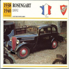 107 Foto Automobilism - ROSENGART LR4N2 - FRANTA - 1938-1940 -pe verso date tehnice in franceza -dim.138X138 mm -starea ce se vede