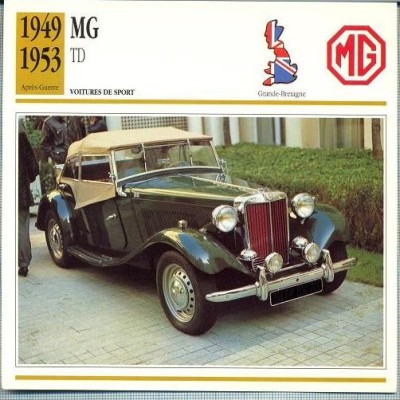 117 Foto Automobilism - MG TD - Marea Britanie - 1949-1953 -pe verso date tehnice in franceza -dim.138X138 mm -starea ce se vede foto