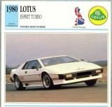 122 Foto Automobilism - LOTUS ESPRIT TURBO - Marea Britanie - 1980 -pe verso date tehnice in franceza -dim.138X138 mm -starea ce se vede