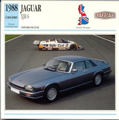 121 Foto Automobilism - JAGUAR XJR-S - Marea Britanie - 1988 -pe verso date tehnice in franceza -dim.138X138 mm -starea ce se vede foto