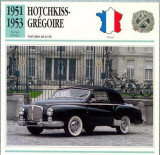 112 Foto Automobilism - HOTCHKISS- GREGOIRE - FRANTA - 1951-1953 -pe verso date tehnice in franceza -dim.138X138 mm -starea ce se vede