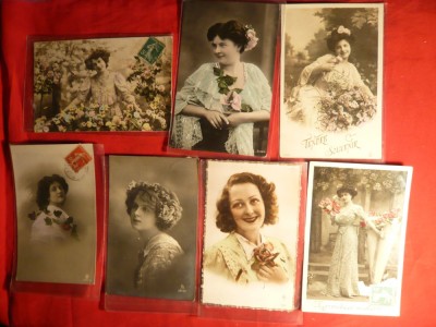 7 Ilustrate tematica Femei 1900-1920 ,3 TCVuri ,Franta ,Germania foto