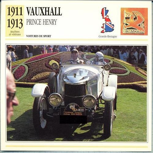 119 Foto Automobilism - VAUXHALL PRINCE HENRY - Marea Britanie - 1911-1913 -pe verso date tehnice in franceza -dim.138X138 mm -starea ce se vede