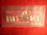 Pictura Indiana pe panza , Dimensiuni : 30,5 x5,5 cm, Scene gen, Ulei, Altul