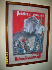 Tablou propaganda nazista Deutsches Reich zvastica foto