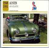 193 Foto Automobilism - AUSTIN A90 ATLANTIC - Marea Britanie - 1948-1951 -pe verso date tehnice in franceza -dim.138X138 mm -starea ce se vede