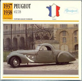 243 Foto Automobilism - PEUGEOT 402 DS - FRANTA - 1937-1938 -pe verso date tehnice in franceza -dim.138X138 mm -starea ce se vede