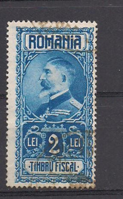 No(9)timbre-Romania - Timbru fiscal- Ferdinand-2 LEI foto