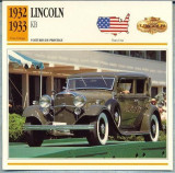 211 Foto Automobilism - LINCOLN KB - SUA - 1932-1933 -pe verso date tehnice in franceza -dim.138X138 mm -starea ce se vede