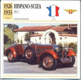 237 Foto Automobilism - HISPANO-SUIZA H6 C - FRANTA - 1926-1933 -pe verso date tehnice in franceza -dim.138X138 mm -starea ce se vede