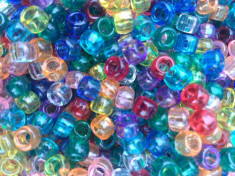 100 buc Margele plastic (acrilice) Pony Beads Transparente, 9 x 6 mm foto