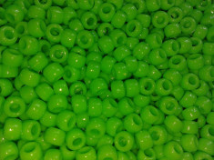 100 buc Margele plastic(acrilice) Pony Beads Opac Verde lime, 9 x 6 mm foto