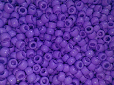 100 buc Margele plastic (acrilice) Pony Beads Opac Mov liliac, 9 x 6 mm foto