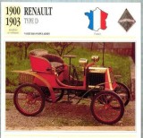 236 Foto Automobilism - RENAULT TYPE D - FRANTA - 1900-1903 -pe verso date tehnice in franceza -dim.138X138 mm -starea ce se vede