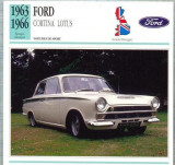 220 Foto Automobilism - FORD CORTINA LOTUS - Great Britain - 1963-1966 -pe verso date tehnice in franceza -dim.138X138 mm -starea ce se vede