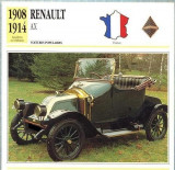238 Foto Automobilism - RENAULT AX - FRANTA - 1908-1914 -pe verso date tehnice in franceza -dim.138X138 mm -starea ce se vede