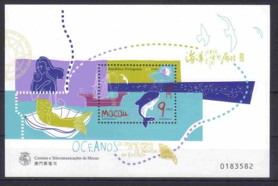 MACAU 1998, Anul Internațional al Oceanului, bloc neuzat, MNH foto