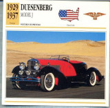201 Foto Automobilism - DUESENBERG MODEL J - SUA - 1929-1937 -pe verso date tehnice in franceza -dim.138X138 mm -starea ce se vede