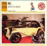 188 Foto Automobilism - MG MIDGET PA AIRLINE - Marea Britanie - 1934-1935 -pe verso date tehnice in franceza -dim.138X138 mm -starea ce se vede