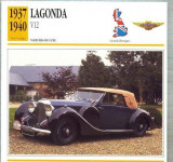 198 Foto Automobilism - LAGONDA V12 - Marea Britanie - 1937-1940 -pe verso date tehnice in franceza -dim.138X138 mm -starea ce se vede