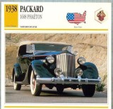 178 Foto Automobilism - PACKARD 1608 PHAETON - SUA - 1938 -pe verso date tehnice in franceza -dim.138X138 mm -starea ce se vede