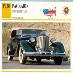 178 Foto Automobilism - PACKARD 1608 PHAETON - SUA - 1938 -pe verso date tehnice in franceza -dim.138X138 mm -starea ce se vede